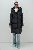 Купить Пальто зимнее утепленное с капюшоном женское черного цвета 7618Ch, фото 6