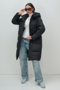 Купить Пальто зимнее утепленное с капюшоном женское черного цвета 7618Ch, фото 20