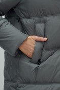 Купить Пальто зимнее утепленное с капюшоном женское темно-серого цвета 7618TC, фото 16