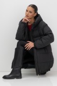 Купить Куртка женская зимняя на резинке большого размера черного цвета 7619Ch, фото 9