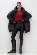 Купить Куртка женская зимняя на резинке большого размера черного цвета 7619Ch, фото 10