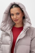 Купить Куртка женская зимняя на резинке большого размера светло-коричневого цвета 7619SK, фото 15