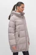 Купить Куртка женская зимняя на резинке большого размера светло-коричневого цвета 7619SK, фото 11