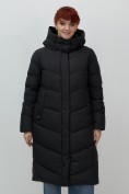 Купить Пальто зимнее утепленное с капюшоном женское черного цвета 7623Ch, фото 6