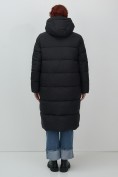 Купить Пальто зимнее утепленное с капюшоном женское черного цвета 7623Ch, фото 15