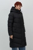 Купить Пальто зимнее утепленное с капюшоном женское черного цвета 7623Ch, фото 7