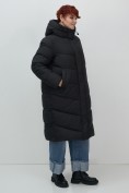 Купить Пальто зимнее утепленное с капюшоном женское черного цвета 7623Ch, фото 13