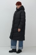 Купить Пальто зимнее утепленное с капюшоном женское черного цвета 7623Ch, фото 14