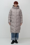 Купить Пальто зимнее утепленное с капюшоном женское серого цвета 7623Sr, фото 6