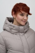 Купить Пальто зимнее утепленное с капюшоном женское серого цвета 7623Sr, фото 16