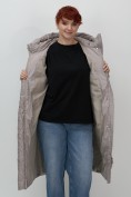 Купить Пальто зимнее утепленное с капюшоном женское серого цвета 7623Sr, фото 19