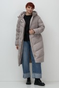 Купить Пальто зимнее утепленное с капюшоном женское серого цвета 7623Sr, фото 21