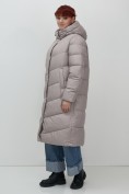 Купить Пальто зимнее утепленное с капюшоном женское серого цвета 7623Sr, фото 8