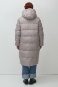 Купить Пальто зимнее утепленное с капюшоном женское серого цвета 7623Sr, фото 9