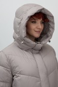 Купить Пальто зимнее утепленное с капюшоном женское серого цвета 7623Sr, фото 11