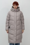 Купить Пальто зимнее утепленное с капюшоном женское серого цвета 7623Sr, фото 12