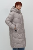 Купить Пальто зимнее утепленное с капюшоном женское серого цвета 7623Sr, фото 13