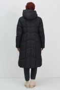 Купить Пальто зимнее утепленное с капюшоном женское черного цвета 7628Ch, фото 9