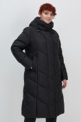 Купить Пальто зимнее утепленное с капюшоном женское черного цвета 7628Ch, фото 13