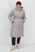 Купить Пальто зимнее утепленное с капюшоном женское серого цвета 7628Sr, фото 6