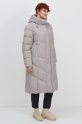 Купить Пальто зимнее утепленное с капюшоном женское серого цвета 7628Sr, фото 15