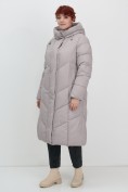 Купить Пальто зимнее утепленное с капюшоном женское серого цвета 7628Sr, фото 16