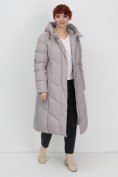 Купить Пальто зимнее утепленное с капюшоном женское серого цвета 7628Sr, фото 19