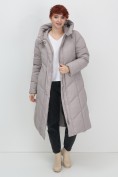 Купить Пальто зимнее утепленное с капюшоном женское серого цвета 7628Sr, фото 20