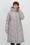 Купить Пальто зимнее утепленное с капюшоном женское серого цвета 7628Sr, фото 7