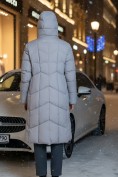 Купить Пальто зимнее утепленное с капюшоном женское серого цвета 7628Sr, фото 5