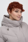Купить Пальто зимнее утепленное с капюшоном женское серого цвета 7628Sr, фото 10