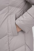 Купить Пальто зимнее утепленное с капюшоном женское серого цвета 7628Sr, фото 12