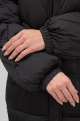 Купить Пальто зимнее утепленное с мехом и капюшоном тренд черного цвета 7629Ch, фото 15
