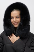 Купить Пальто зимнее утепленное с мехом и капюшоном тренд черного цвета 7630Ch, фото 19