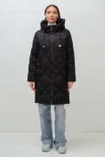 Купить Пальто зимнее утепленное с капюшоном женское черного цвета 7637Ch, фото 15