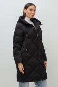 Купить Пальто зимнее утепленное с капюшоном женское черного цвета 7637Ch, фото 19