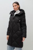 Купить Пальто зимнее утепленное с капюшоном женское черного цвета 7637Ch, фото 20