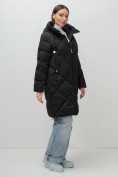 Купить Пальто зимнее утепленное с капюшоном женское черного цвета 7637Ch, фото 12