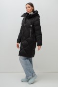 Купить Пальто зимнее утепленное с капюшоном женское черного цвета 7637Ch, фото 13