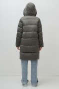 Купить Пальто зимнее утепленное с капюшоном женское зеленого цвета 7637Z, фото 11