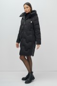 Купить Пальто зимнее утепленное с капюшоном женское черного цвета 7638Ch, фото 22