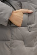 Купить Пальто зимнее утепленное с капюшоном женское серого цвета 7638Sr, фото 18