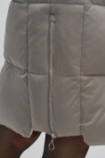 Купить Пальто зимнее утепленное с капюшоном женское серого цвета 7638Sr, фото 19
