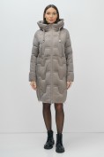 Купить Пальто зимнее утепленное с капюшоном женское серого цвета 7638Sr, фото 10