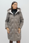 Купить Пальто зимнее утепленное с капюшоном женское серого цвета 7638Sr, фото 13