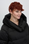 Купить Куртка зимняя женская с капюшоном модная черного цвета 7651Ch, фото 12
