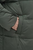 Купить Куртка зимняя женская с капюшоном модная цвета хаки 7651Kh, фото 18