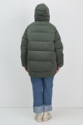 Купить Куртка зимняя женская с капюшоном модная цвета хаки 7651Kh, фото 22