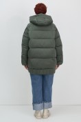 Купить Куртка зимняя женская с капюшоном модная цвета хаки 7651Kh, фото 12