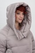Купить Куртка зимняя женская с капюшоном модная светло-коричневого цвета 7651SK, фото 10